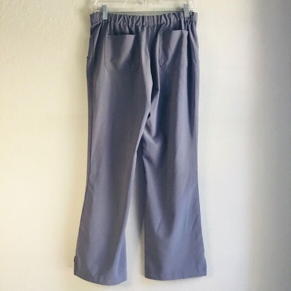 Scrub pants sz Small  ‘Med Couture’ stretchy quick dry boot cut/flare gray teal - Picture 3 of 8